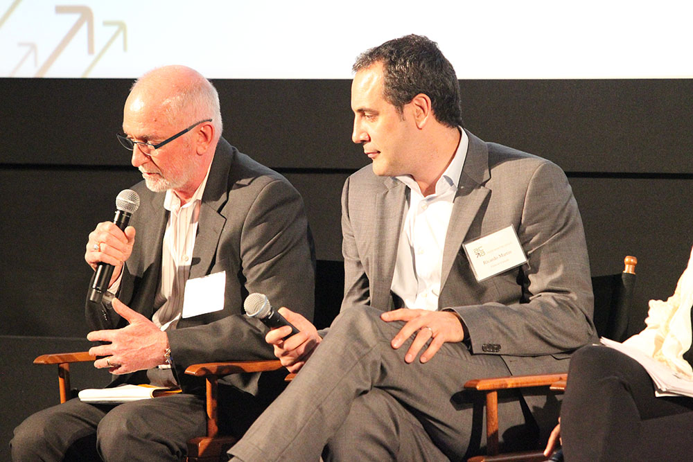 Panellist Brent Bernie, President of comScore Canada (left), gives his opinion