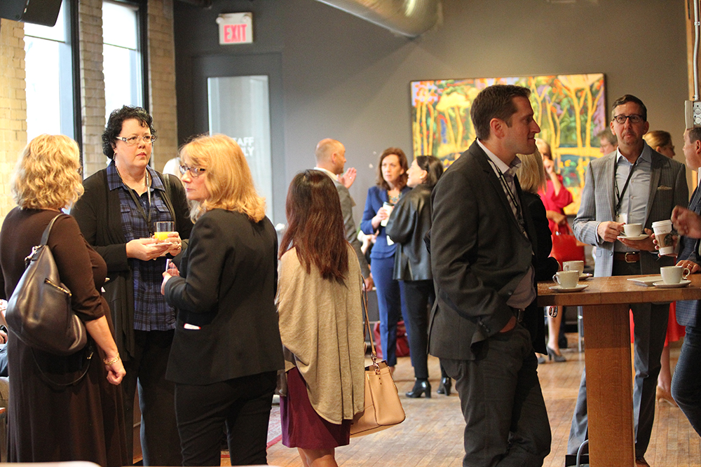 Networking starts as  delegates arrive