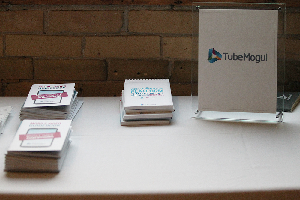 A reserved table for Gold-level sponsor TubeMogul