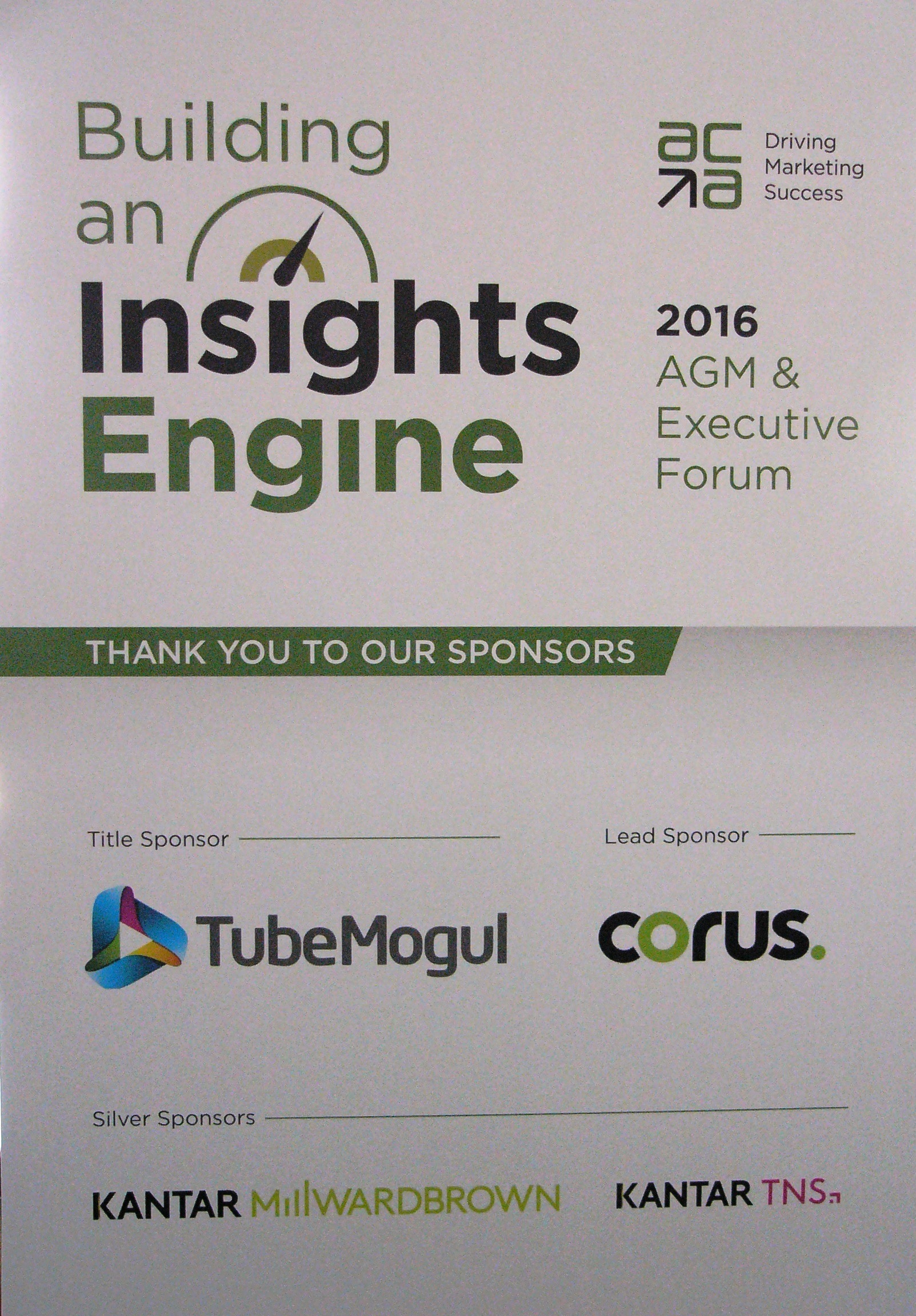 Thank you to our generous Fall 2016 Executive Forum sponsors