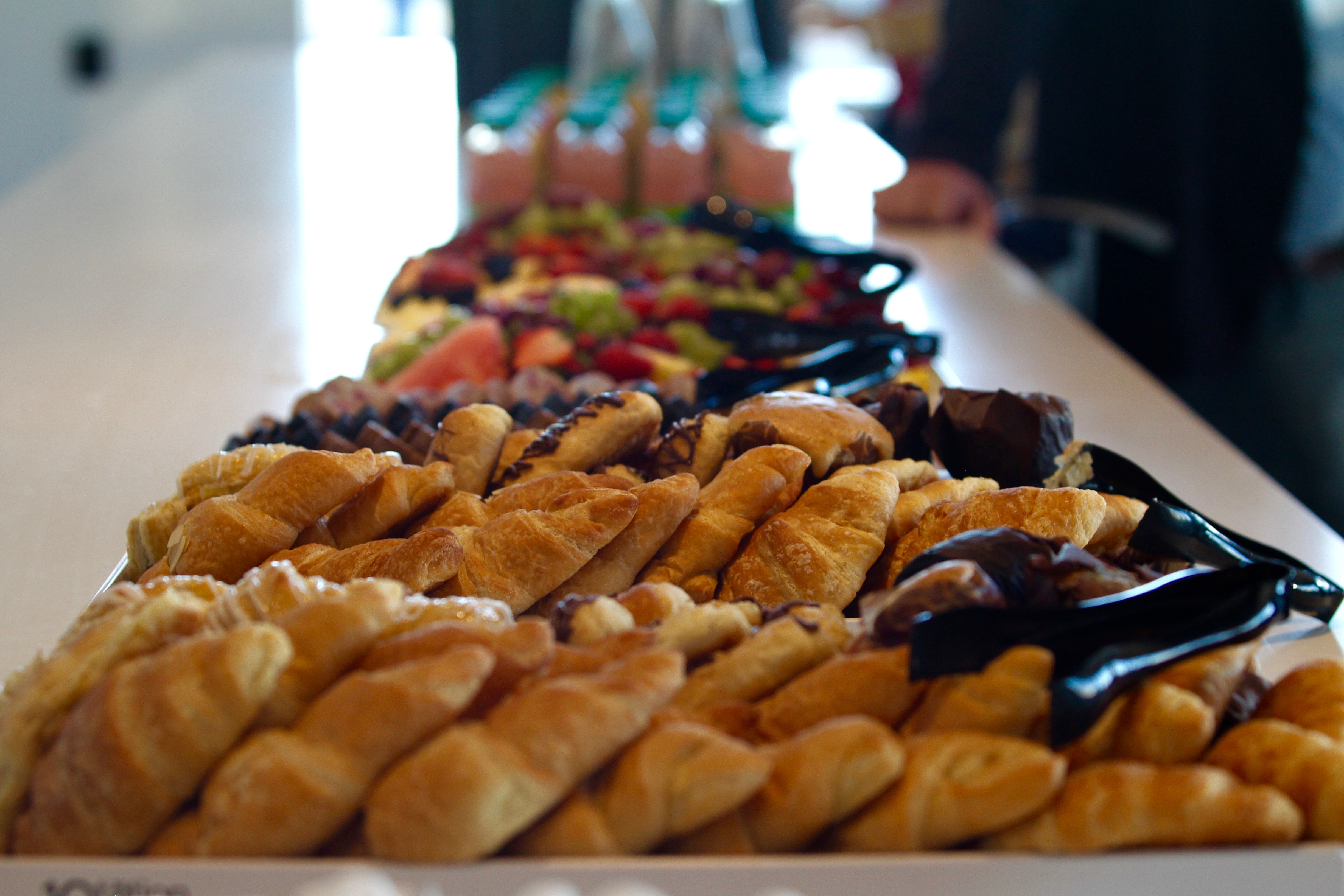 Delegates are treated to breakfast, coffee and juice