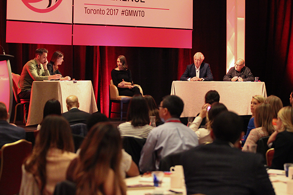 Speaker standing at podium
