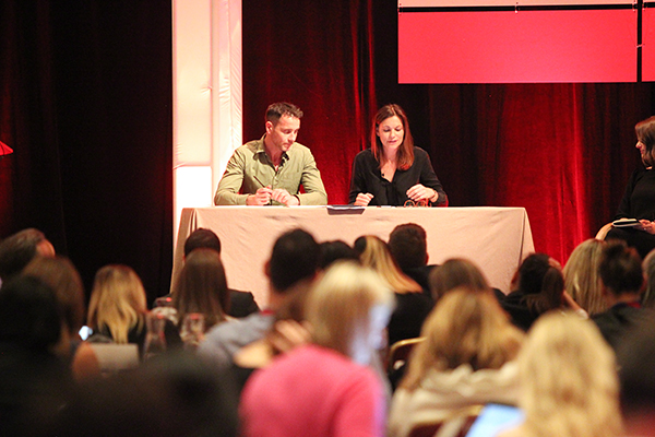 Dan Burdett and Antonia McCahon speaking at panel
