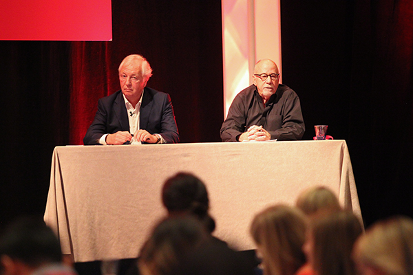 David Wheldon and Bob Hoffman speaking at panel