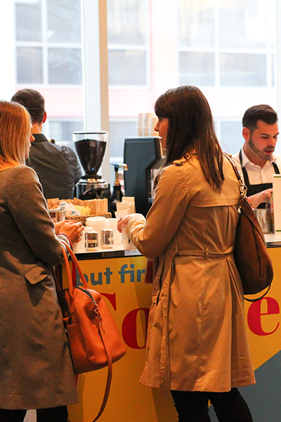 The gourmet coffee bar from Exchange Lab was busy throughout the day