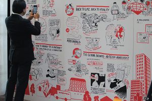 The day’s presentations were captured by Scriberia