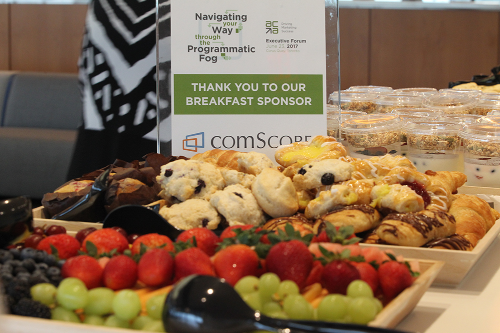 Breakfast – sponsored by comScore – included fruit, yogurt and pastries