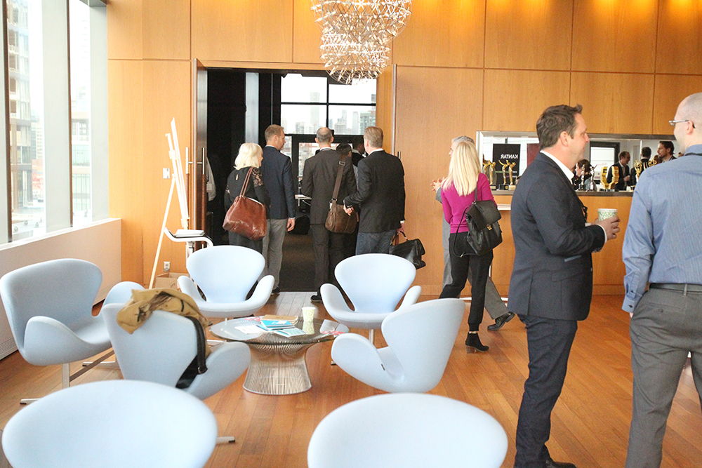 Delegates head into the theatre