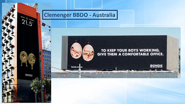 Le concept de l’agence Clemenger BBDO Melbourne pour le fabricant australien de sous-vêtements Bonds met l’innovation et l’interaction au cœur de son message.