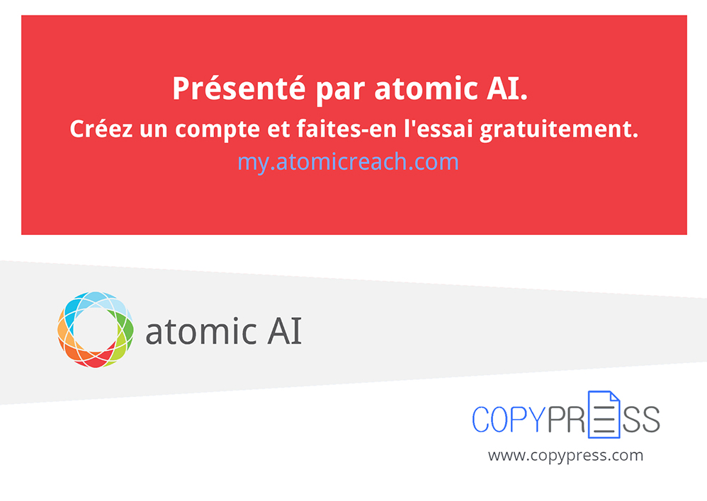 Présenté par atomic AI. Créez un compte et faites-en l'essai gratuitement. my.atomicreach.com