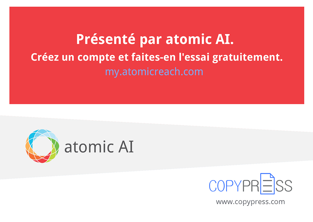 Présenté par atomic AI. Créez un compte et faites-en l'essai gratuitement. my.atomicreach.com